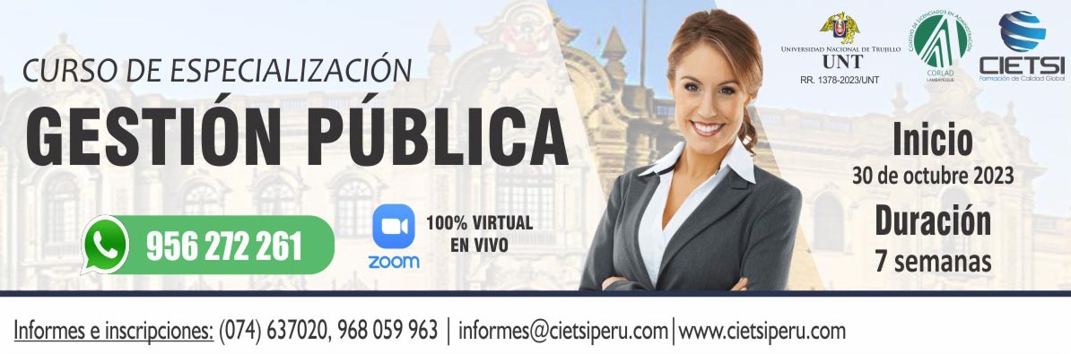 CURSO DE ESPECIALIZACIÓN EN GESTIÓN PÚBLICA 2023